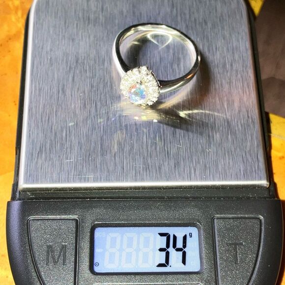 Aurora Borealis Mystic Topaz Sterling Silver Halo Ring Size 10 - Picture 8 of 8